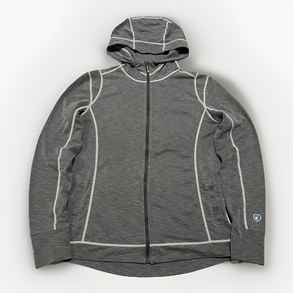 Kuhl Womens Dark Gray Tech Performance Full Zip Hiking Outdoor Hoodie Size S